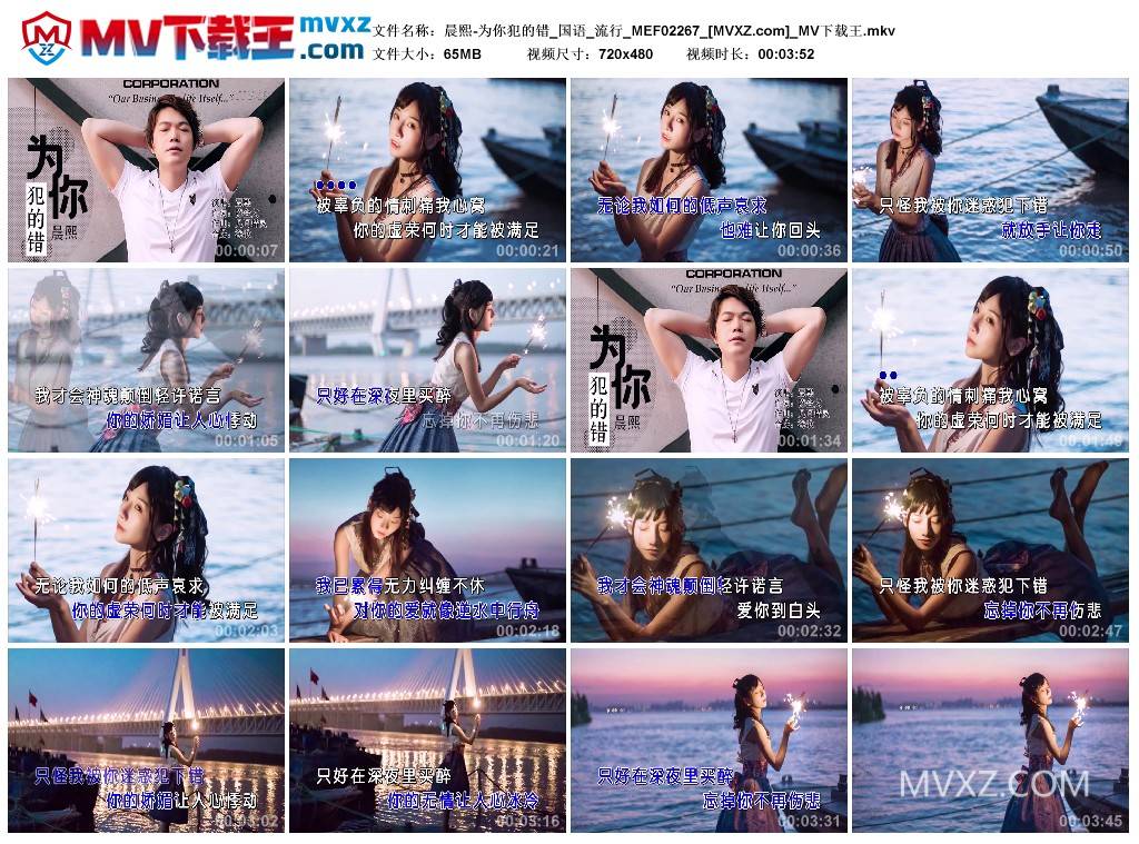 晨熙-为你犯的错_国语_流行_MEF02267